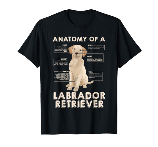 Funny Anatomy of a Labrador Retriever Graphic with Saying T-Shirt