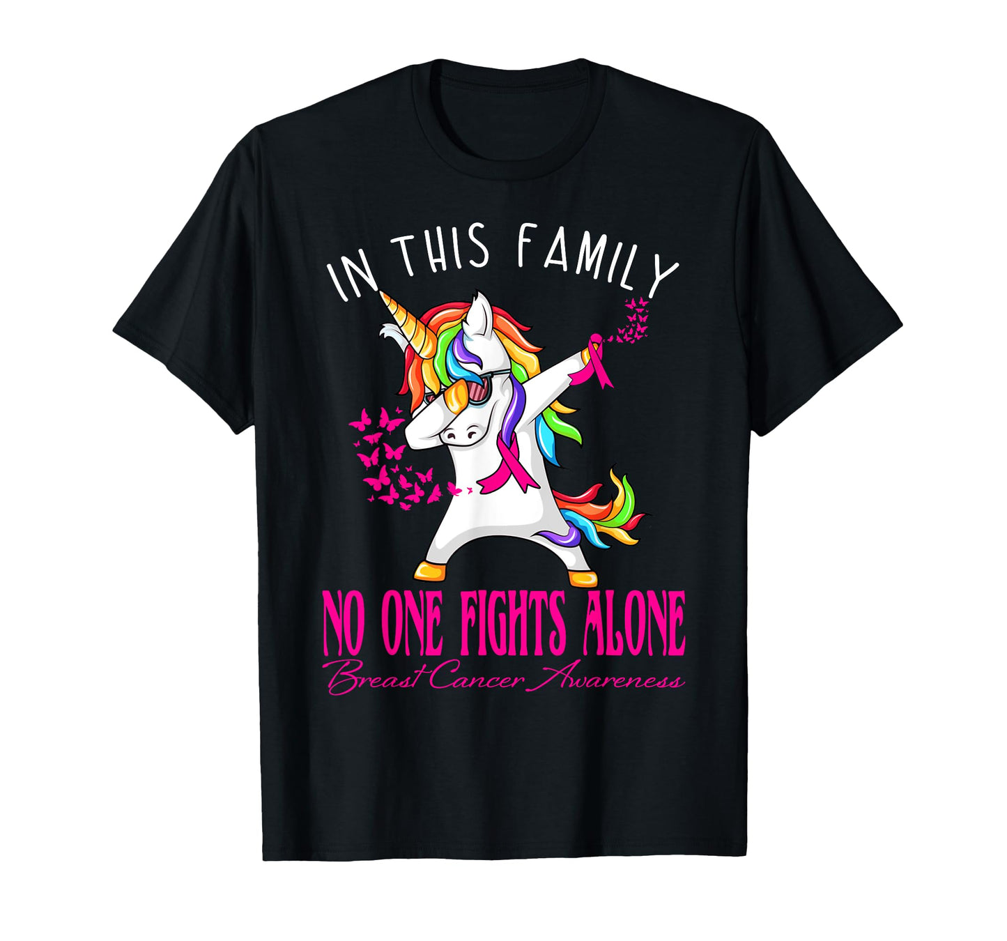 In This Family No One Fights Alone Breast Cancer Awareness T-Shirt