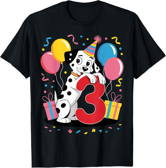 3rd Birthday Boy Girl 3 Years Old Three Dalmatian T-shirt