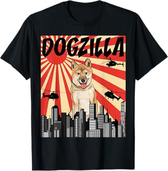 Funny Retro Japanese Dogzilla Shiba Inu T-Shirt