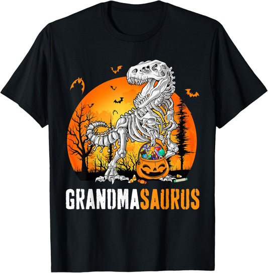 Grandmasaurus Dinosaur Skeleton Halloween Grandma Saurus T-Shirt