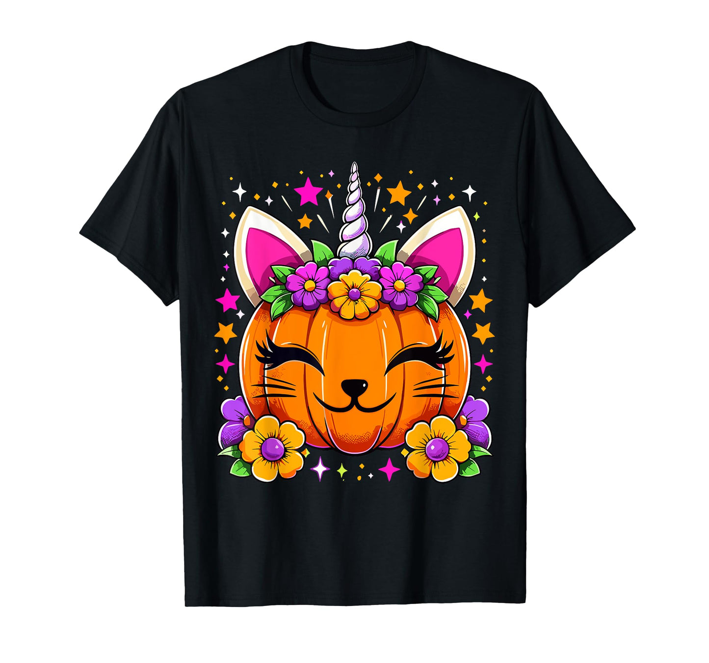 Halloween Unicorn Pumpkin Girls Costume T-Shirt