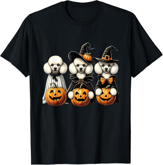 Poodle Ghost Halloween Dog Lovers T-Shirt