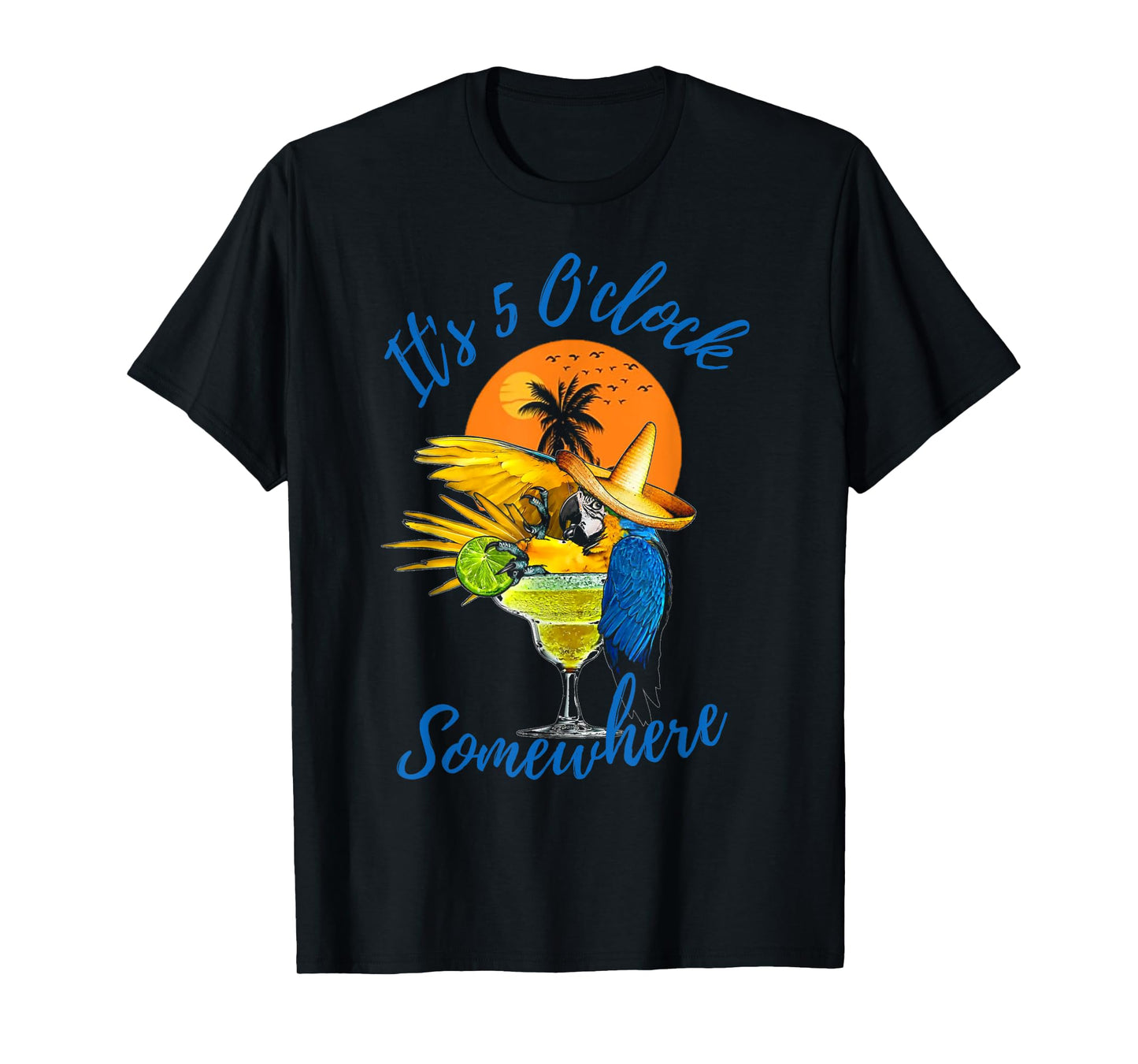 It Is 5 O'clock Somewhere Drinking Parrot T-Shirt