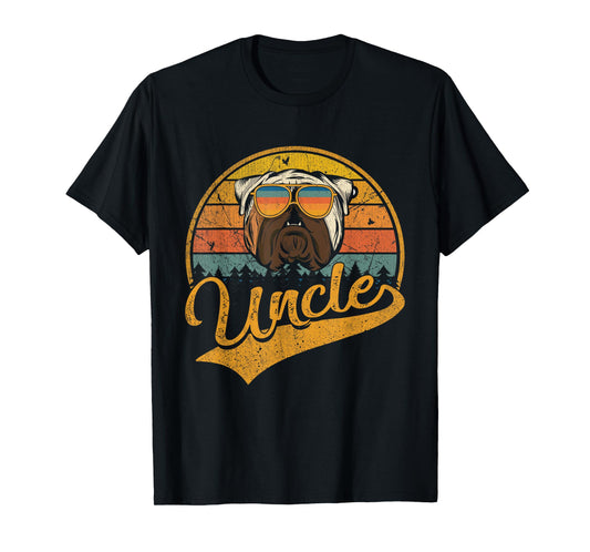 Father's Day Gifts Retro Vintage English Bulldog Uncle T-Shirt for Men Women Girls Kids