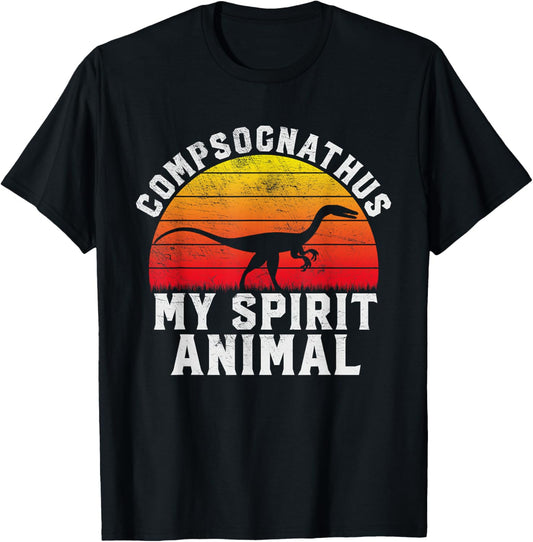 Compsognathus My Spirit Animal - Dinosaur Retro Paleontology T-Shirt