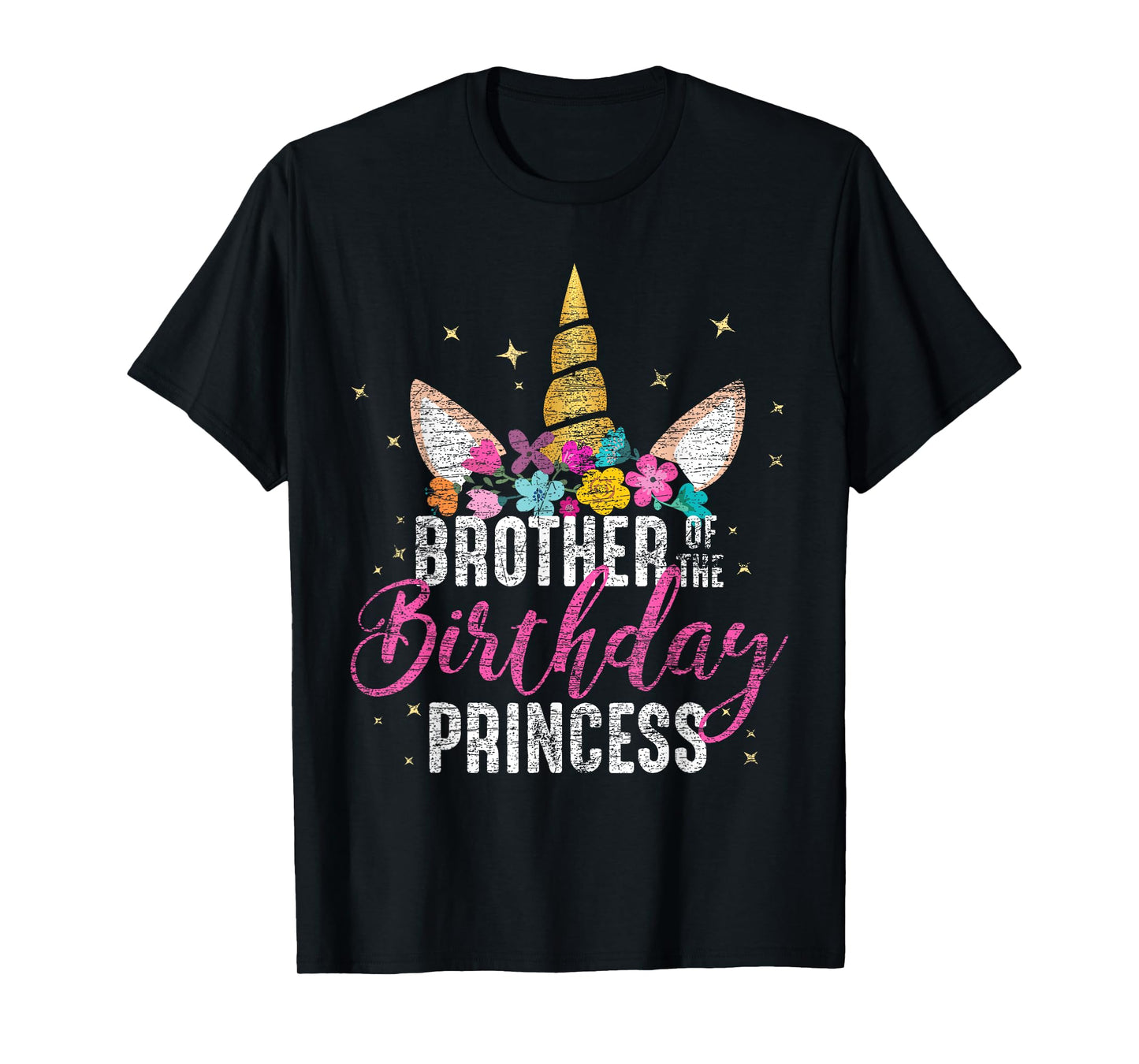 Brother Of The Birthday Princess Gift Unicorn Birthday T-Shirt