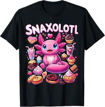 Axolotl Snaxolotl Funny Snacks Axolotls T-Shirt