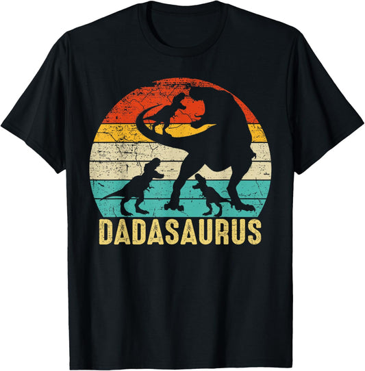 Dada saurus T Rex Dada Dinosaur 3 three Kids Father's Day T-Shirt