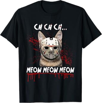Ch Ch Ch Meow Meow Scary Friday Costume Halloween Cat T-Shirt for Men Women