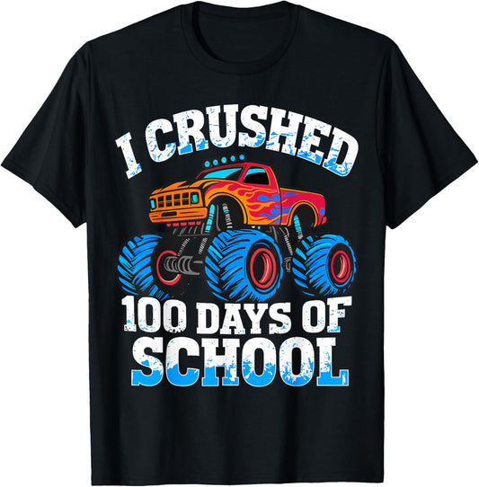 100 Days of School Monster Truck 100th Day of School T-Shirt