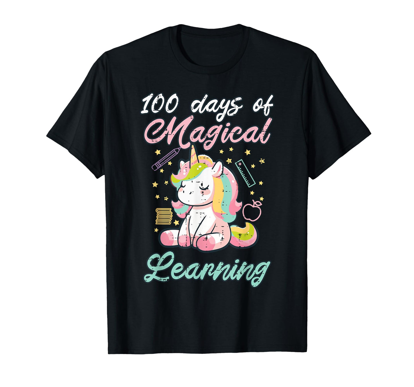 100 Days Magical Learning Unicorn 100th Day Girls Kids Women T-Shirt