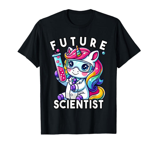 Future Scientist Girls Unicorn Science-Inspired Graphic T-Shirt
