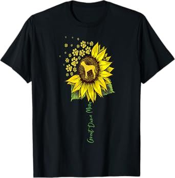 Sunflower Great Dane Lover Gifts Dog Mom Men Women T-Shirt