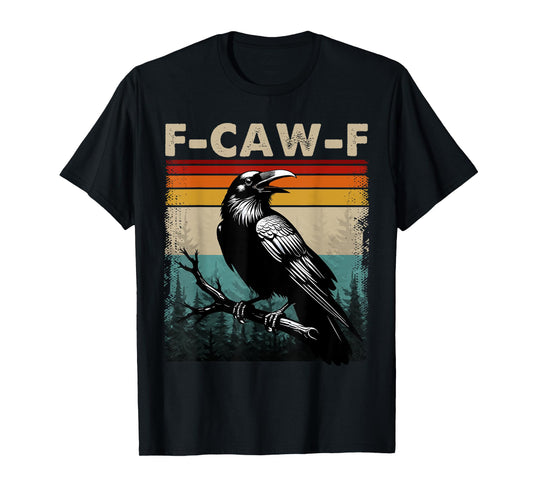 F-Caw-F Black Crow Black Bird Retro Sunset Vintage F-Caw-F T-Shirt