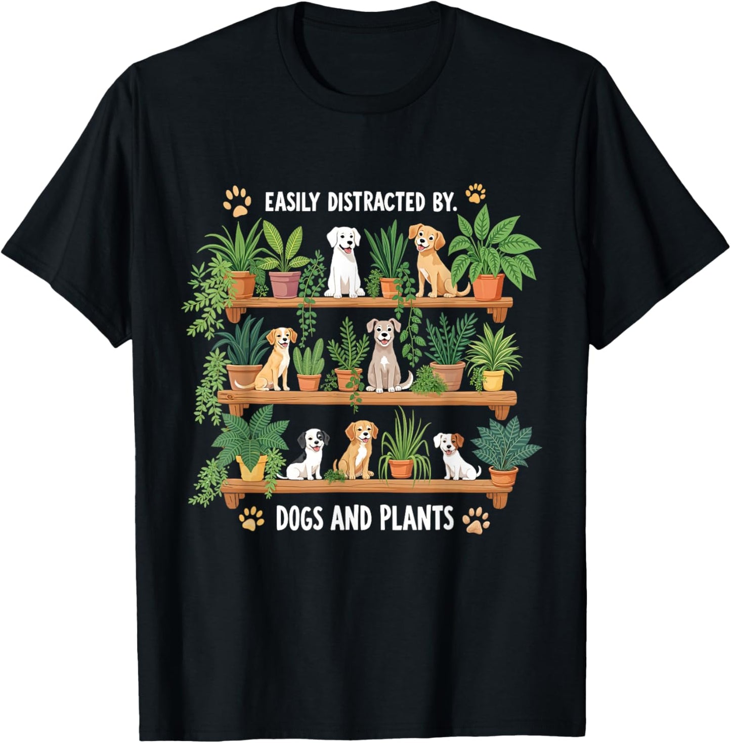 Plants & Dogs Funny Gardening Gardener Plant & Dog Lovers T-Shirt