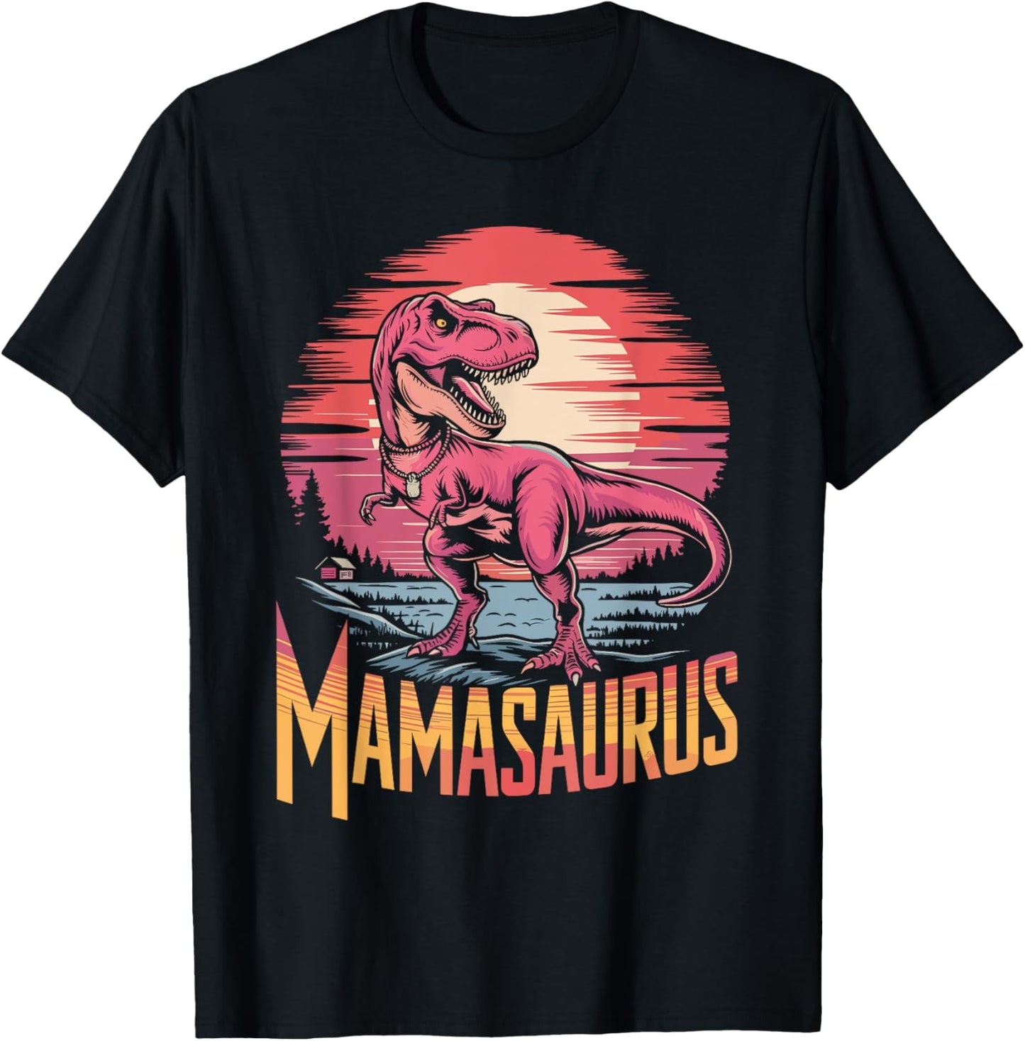 Mamasaurus Retro Dinosaur Motherhood Design T-Shirt