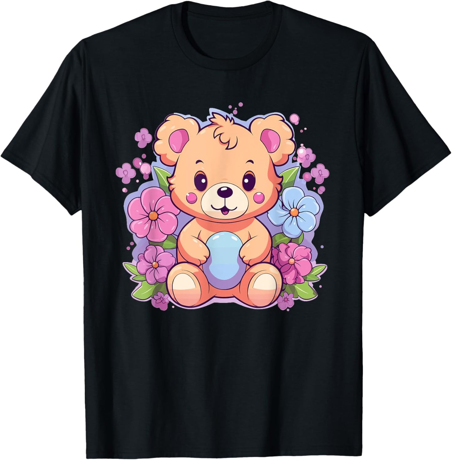 Cute Teddy Bear With Flowers I Teddy Bear T-Shirt
