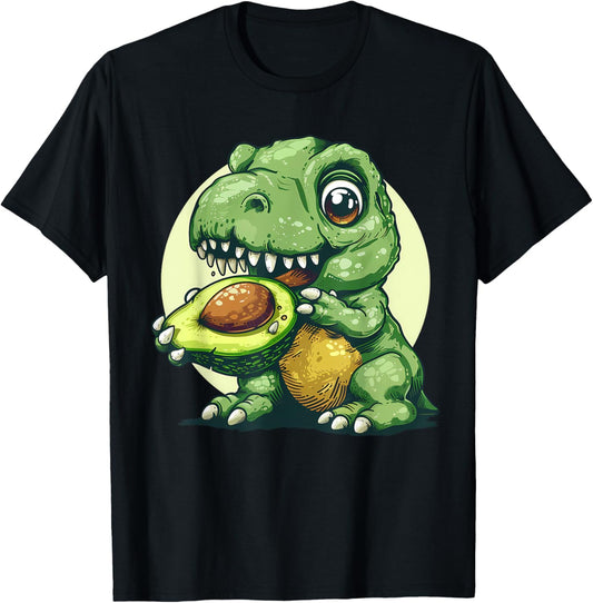 Avocado Dino T-Rex Print Motif Artwork Nature Dinosaur Lover T-Shirt