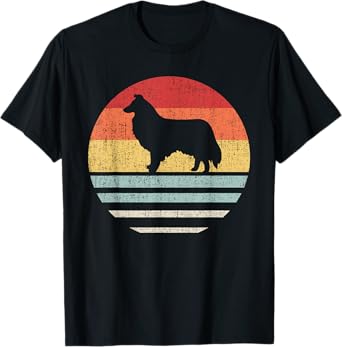 Vintage Retro Rough Collie Dog Mom Dad Cute Dog Lover Owner T-Shirt