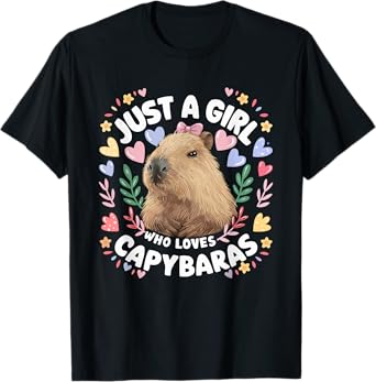 Just a Girl Who Loves Capybaras Cute Capybara Lover Rodent T-Shirt