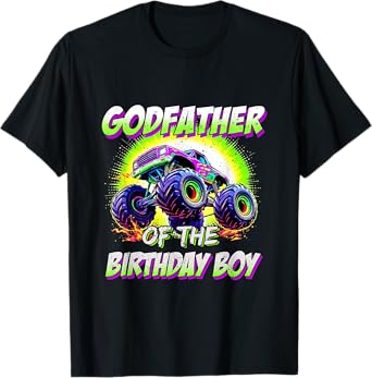 Godfather Of The Birthday Boy Monster Truck Family Matching T-Shirt