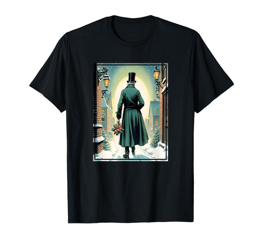 Charles Dickens Christmas Classic Book Ebeneezer Scrooge T-Shirt, Unisex-Adults, Kids, Black, Small, Short Sleeve, T-Shirt