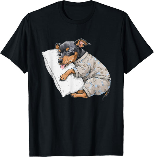 Funny Sleepy Miniature Pinscher Pajama Adults Kids Min Pin T-Shirt
