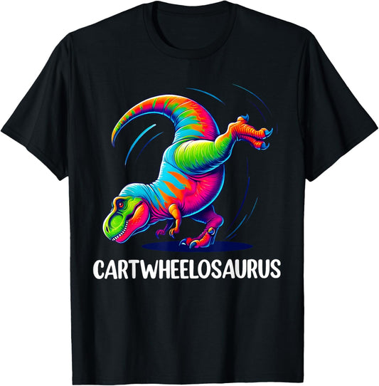 Funny Cartwheel Dinosaur Cool Cartwheel Gymnastics Rex Girls T-Shirt