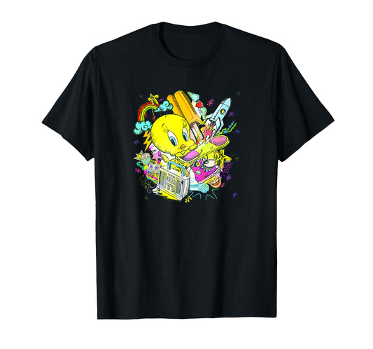 WB100 Looney Tunes Tweety Bird Retro Pop Icons Portrait T-Shirt