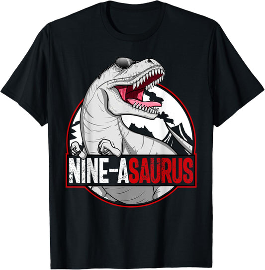 Nine-asaurus Matching Family Dinosaur Kids 9th Birthday T-Shirt