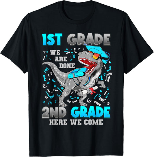1st Grade Graduation Dinosaur T-rex 2nd Grade Here We Come T-Shirt
