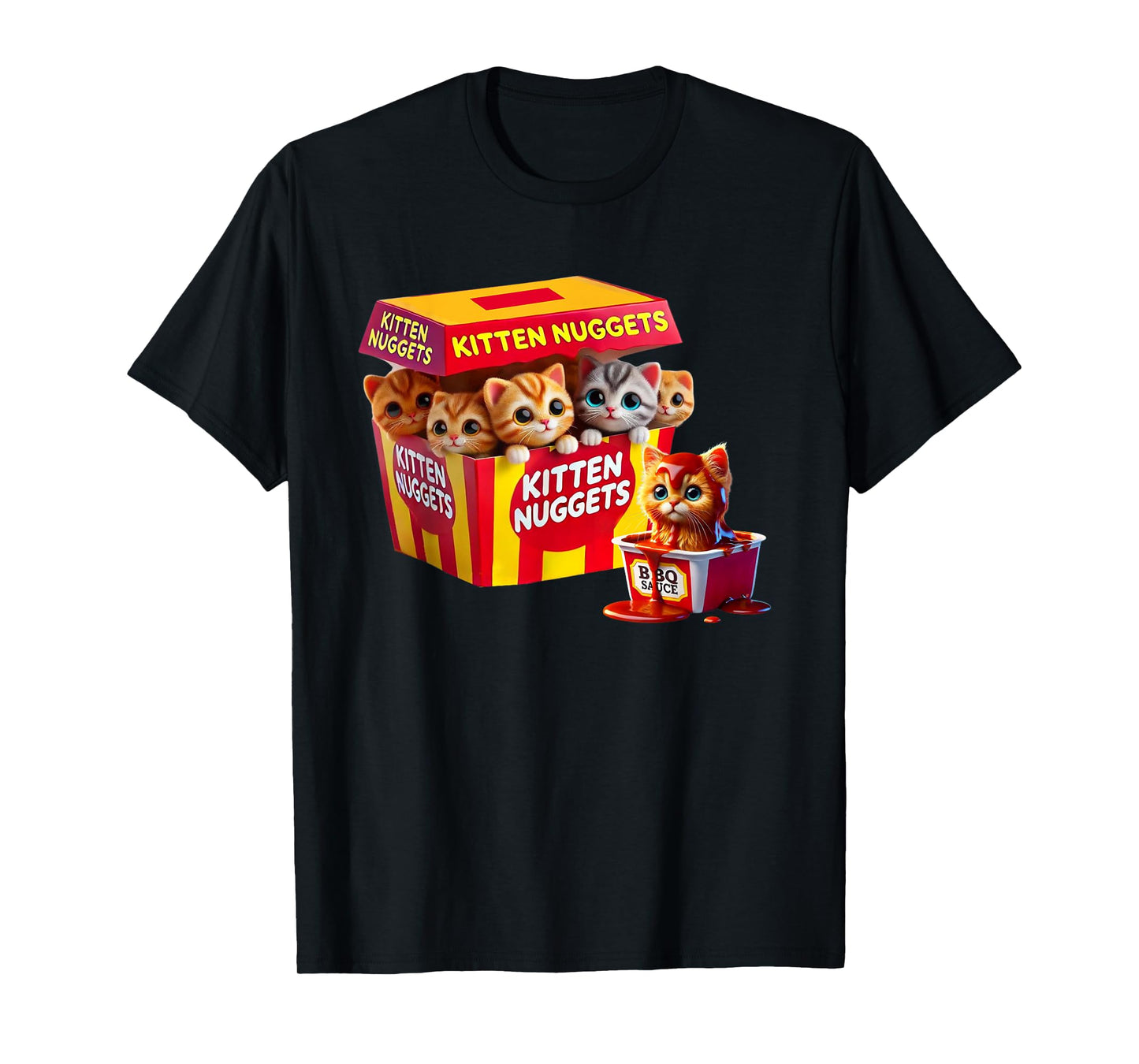 Kitten Nuggets Cat Lover Gift Food Pun Chicken Nuggets T-Shirt