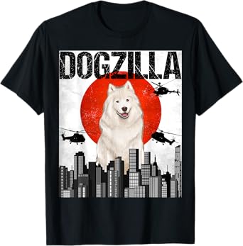 Funny Vintage Japanese Dogzilla Samoyed T-Shirt