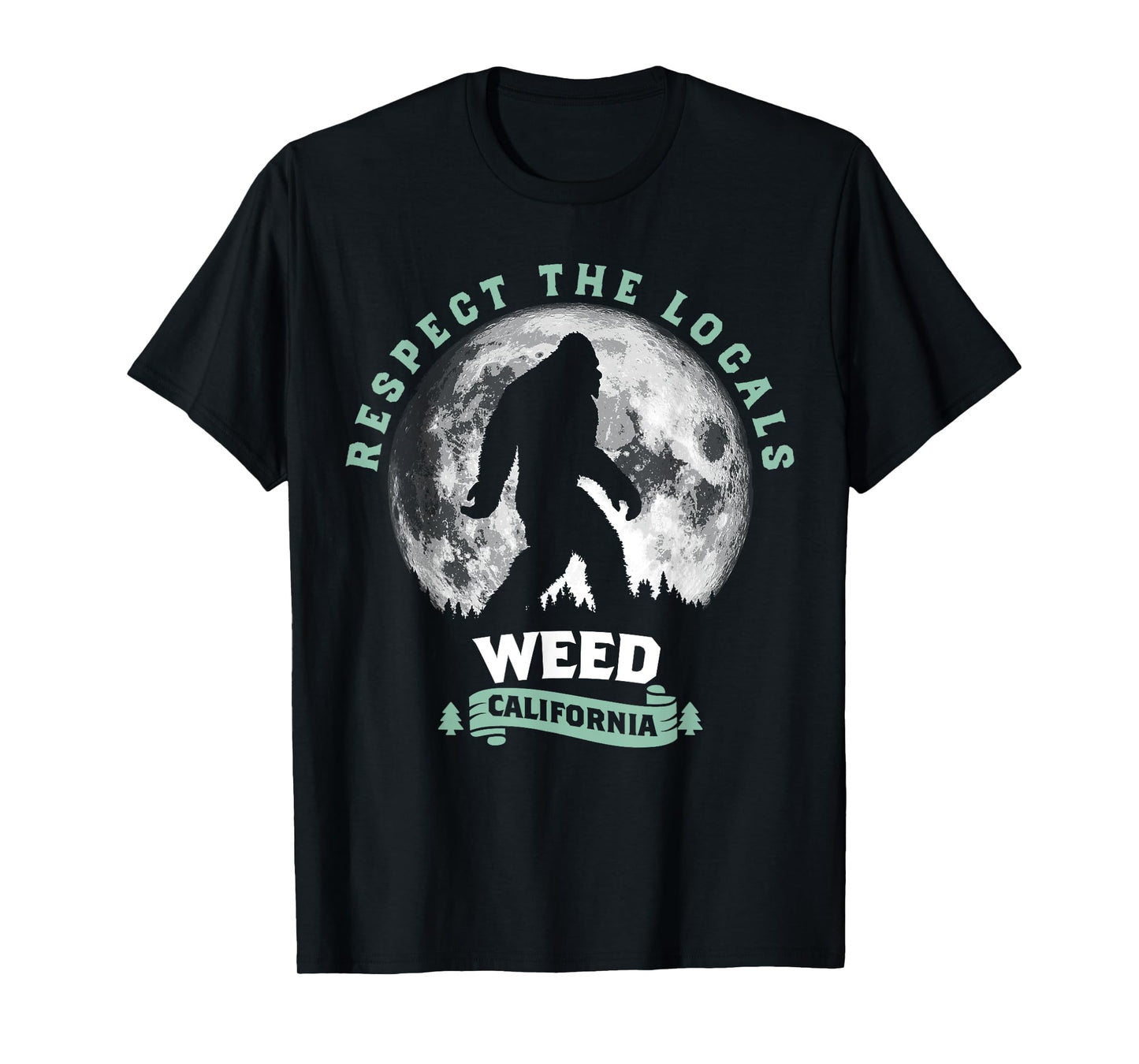 Weed California Bigfoot Night Walk Retro T-Shirt