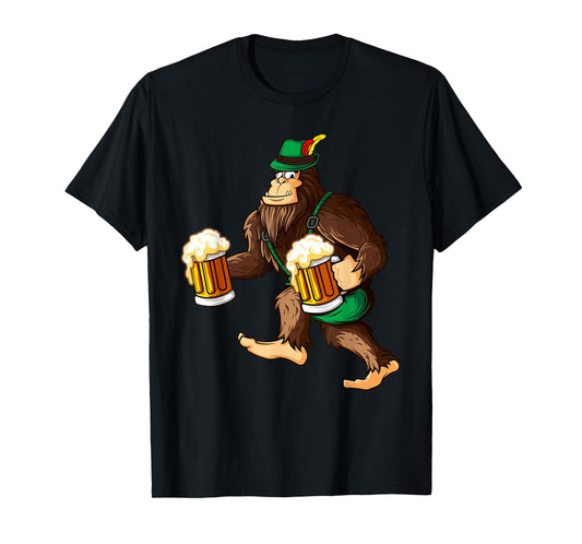 Funny Bigfoot Lederhosen Prost Beer Mug Beerfest Oktoberfest T-Shirt