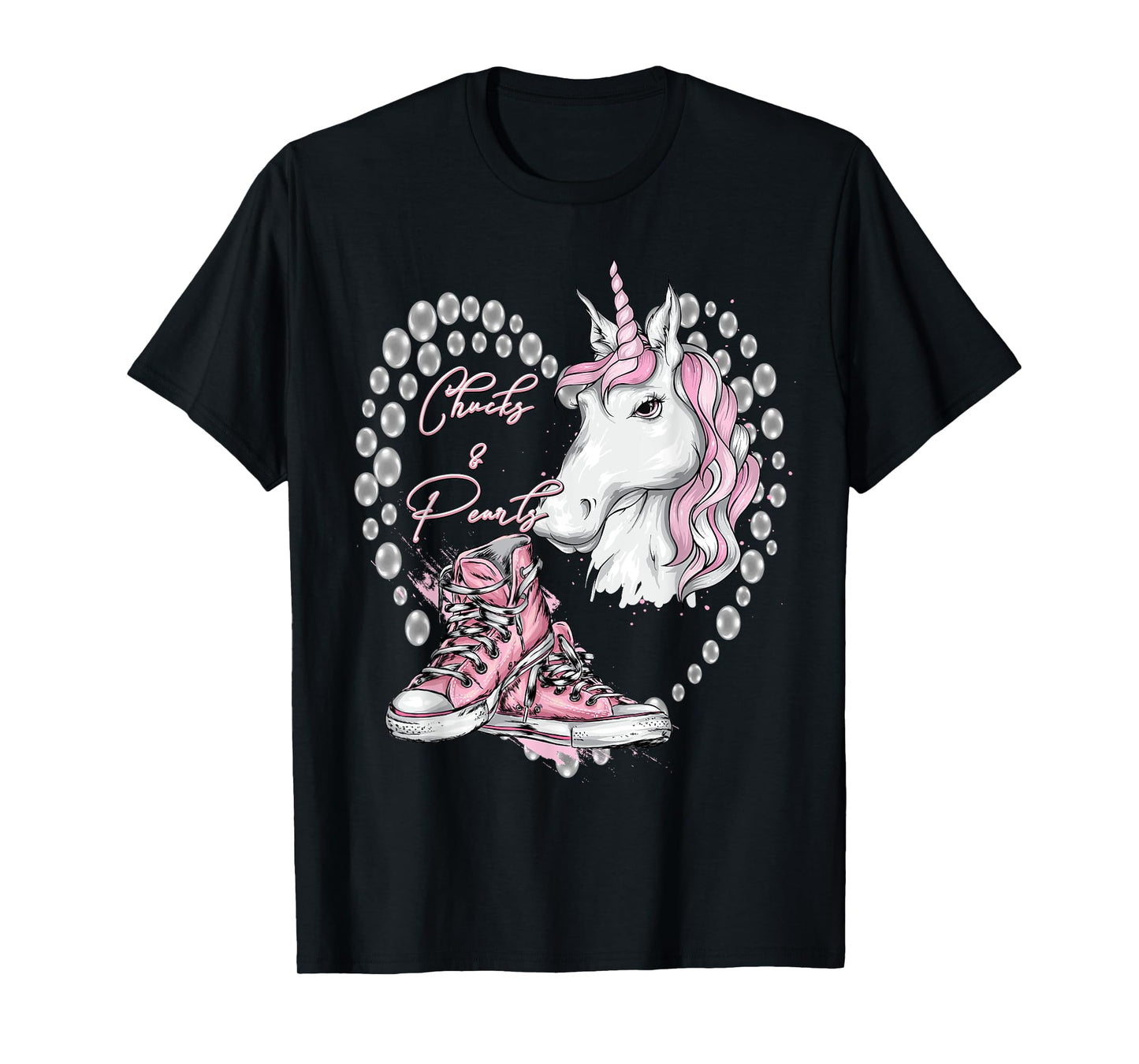 Chucks & Pearls Kamala Harris Inspired Girls Womens Unicorn T-Shirt