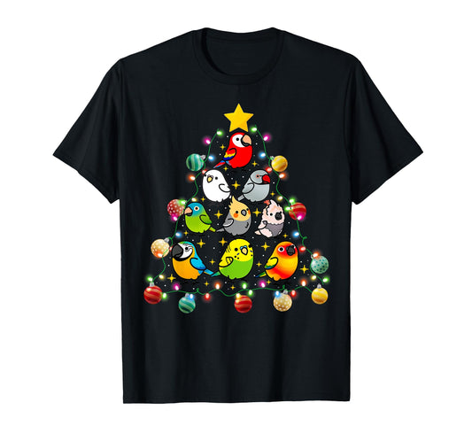 Parrot Christmas Light Ornament Tree Xmas Mom Dad Bird T-Shirt