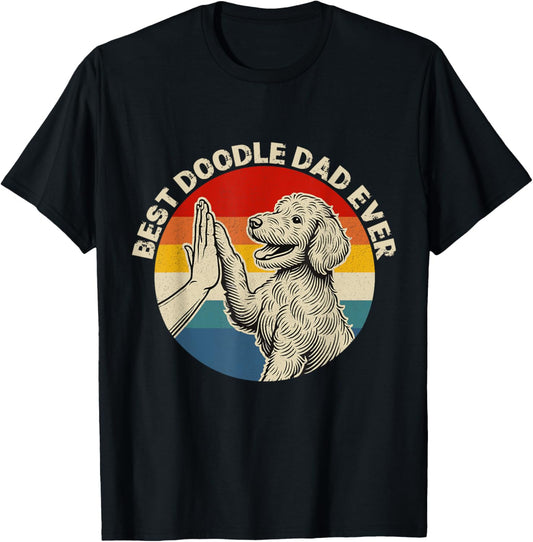 The Best Doodle Dad Ever Retro Goldendoodle Labradoodle T-Shirt