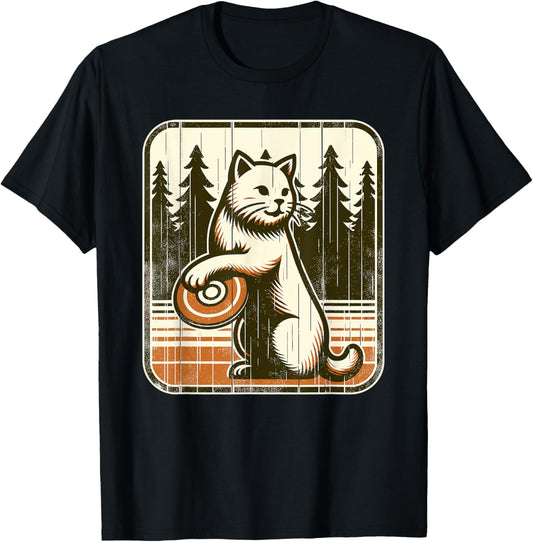 Disc Golfer Cat Disc Golf Player T-Shirt