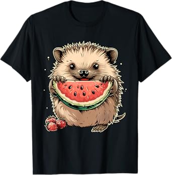Watermelon Hedgehog Watermelons Fruit Artwork Strawberry T-Shirt