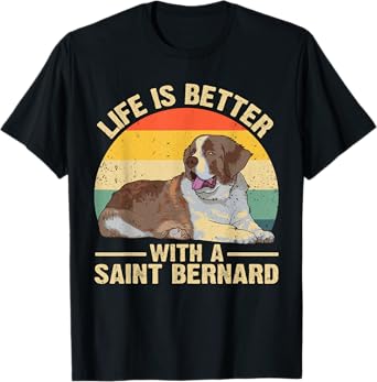 Cute Saint Bernard Design For Men Women Saint Bernard Dog T-Shirt