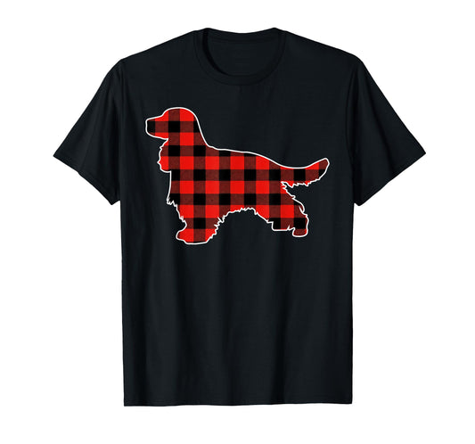Red Buffalo Plaid Pajama English Cocker Spaniel Christmas T-Shirt