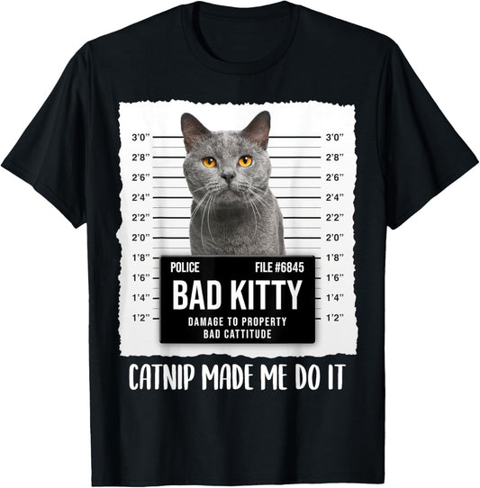 Funny Russian Blue Cat Lover Catnip made me do it for Women T-Shirt