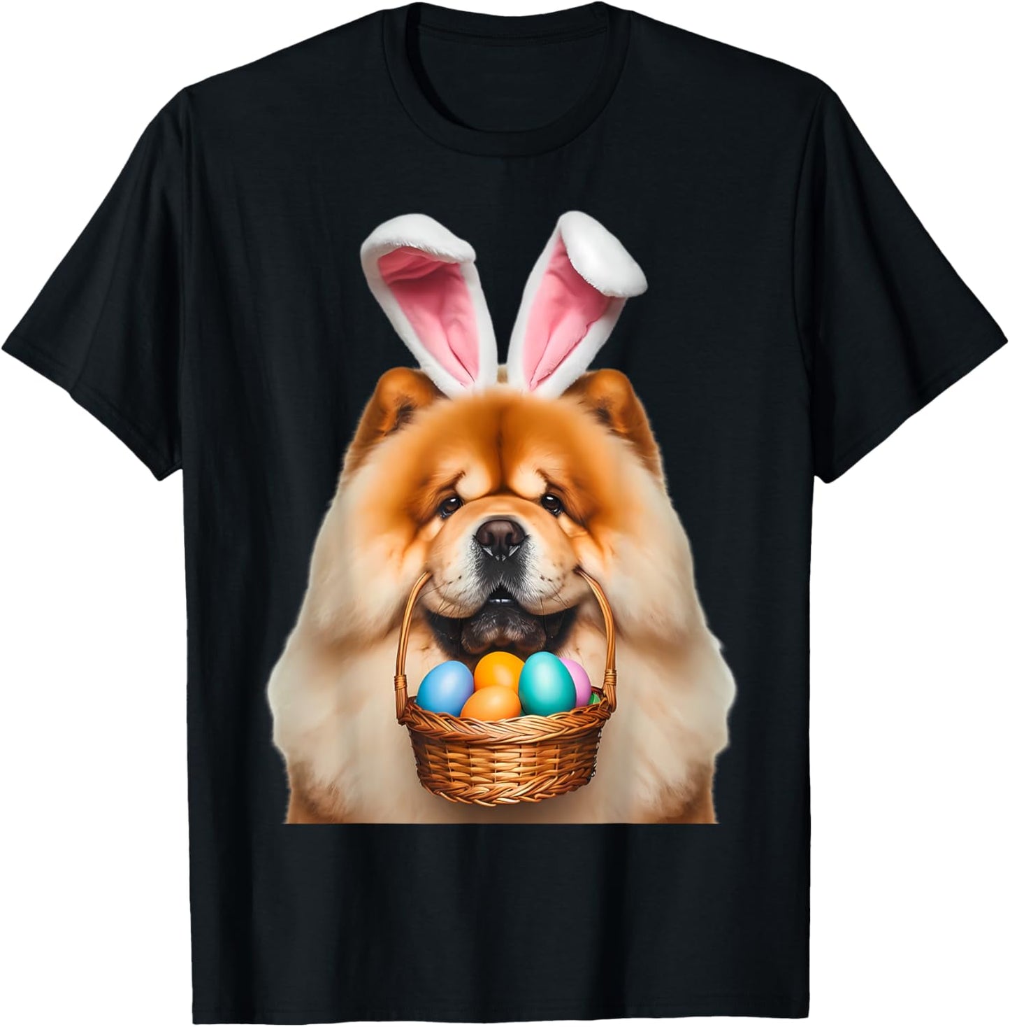 Cute Bunny Ears Chow Chow Dog Easter Egg Hunt Owner Mom Dad T-Shirt