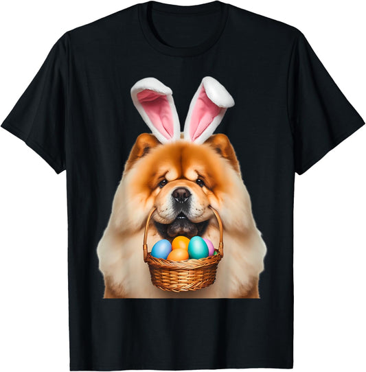 Cute Bunny Ears Chow Chow Dog Easter Egg Hunt Owner Mom Dad T-Shirt