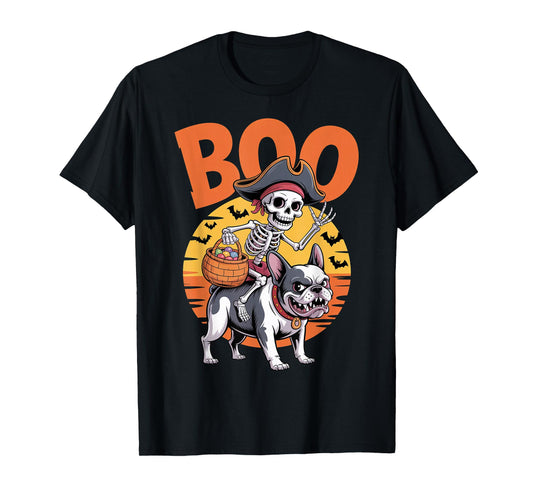 Spooky Frenchie Costume on Boo French Bulldog Halloween T-Shirt