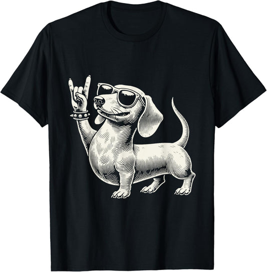 Rock Music Funny Heavy Metal Dachshund Festival T-Shirt