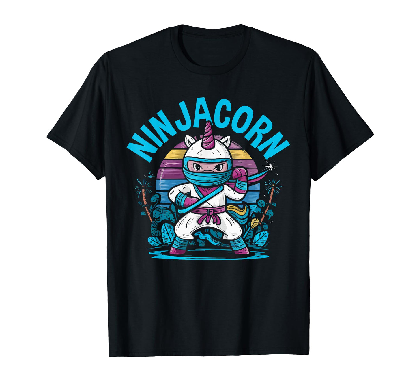 Ninjacorn Unicorn Lover Shuriken Kunai Shinobi Ninja T-Shirt