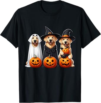 Golden Retriever Ghost Halloween Dog Lovers Men Women Kids T-Shirt